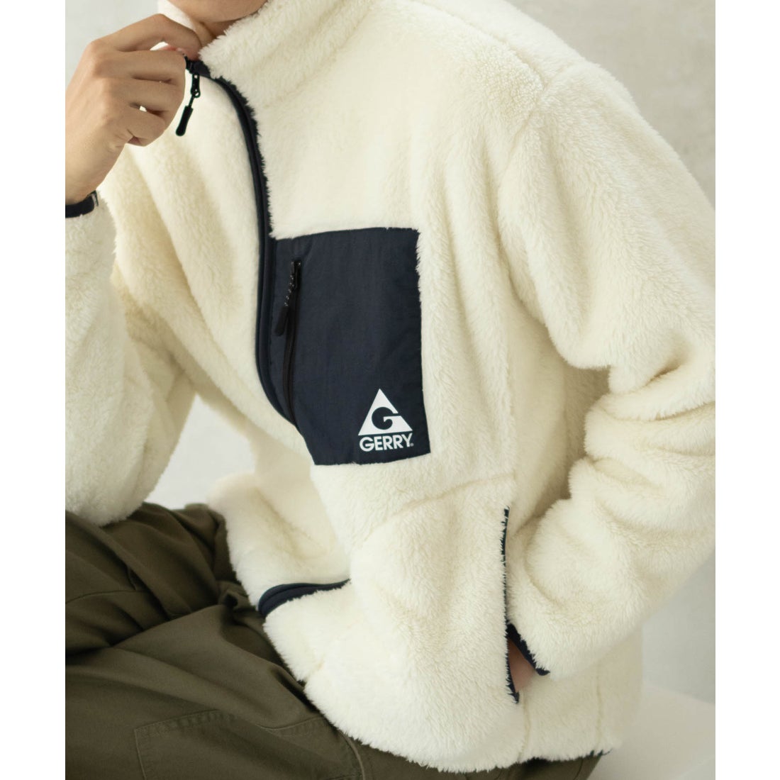ジェリー GERRY ボアフリースジャケット （ホワイト） - ファッション