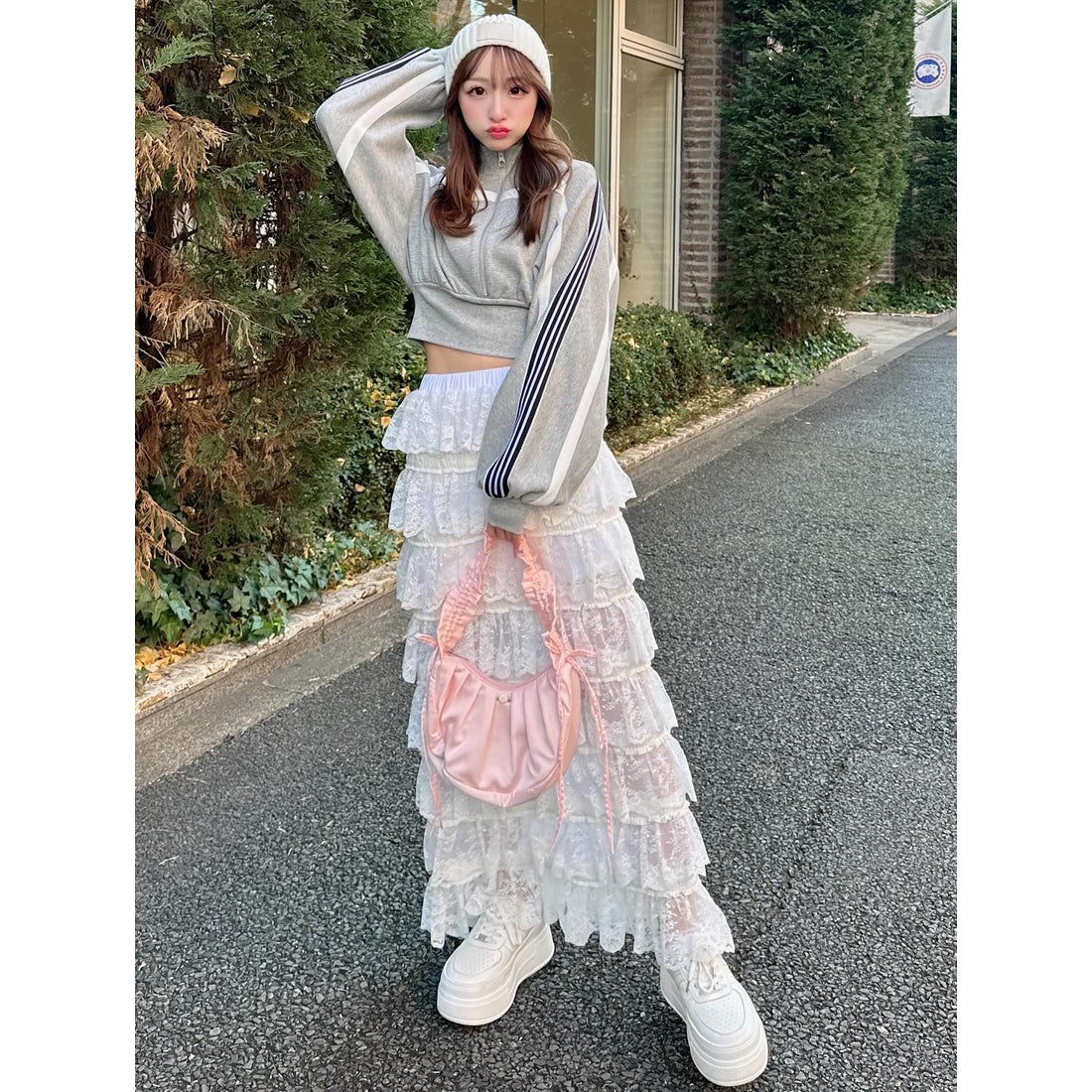 ダーリッチ Darich フラワーレースティアードフリルスカート