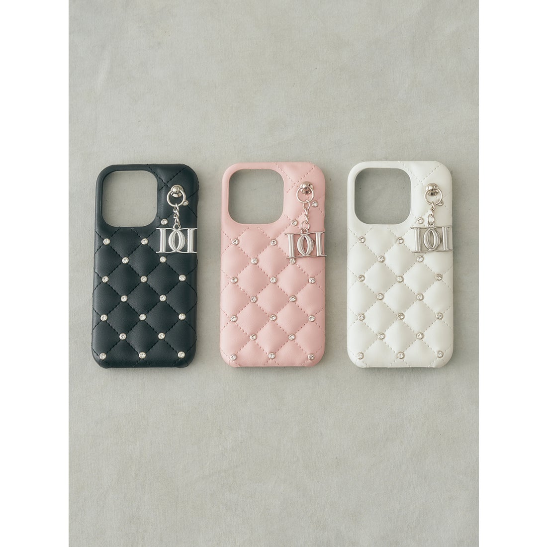ダーリッチ Darich キルティングビジューDDチャームiPhoneケース