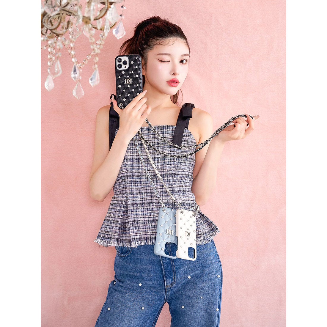 ダーリッチ Darich キルティングビジューiPhoneケース （ブラック