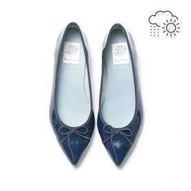 レイン対応】フラットバレエシューズ （ネイビー エナメル） -Emma