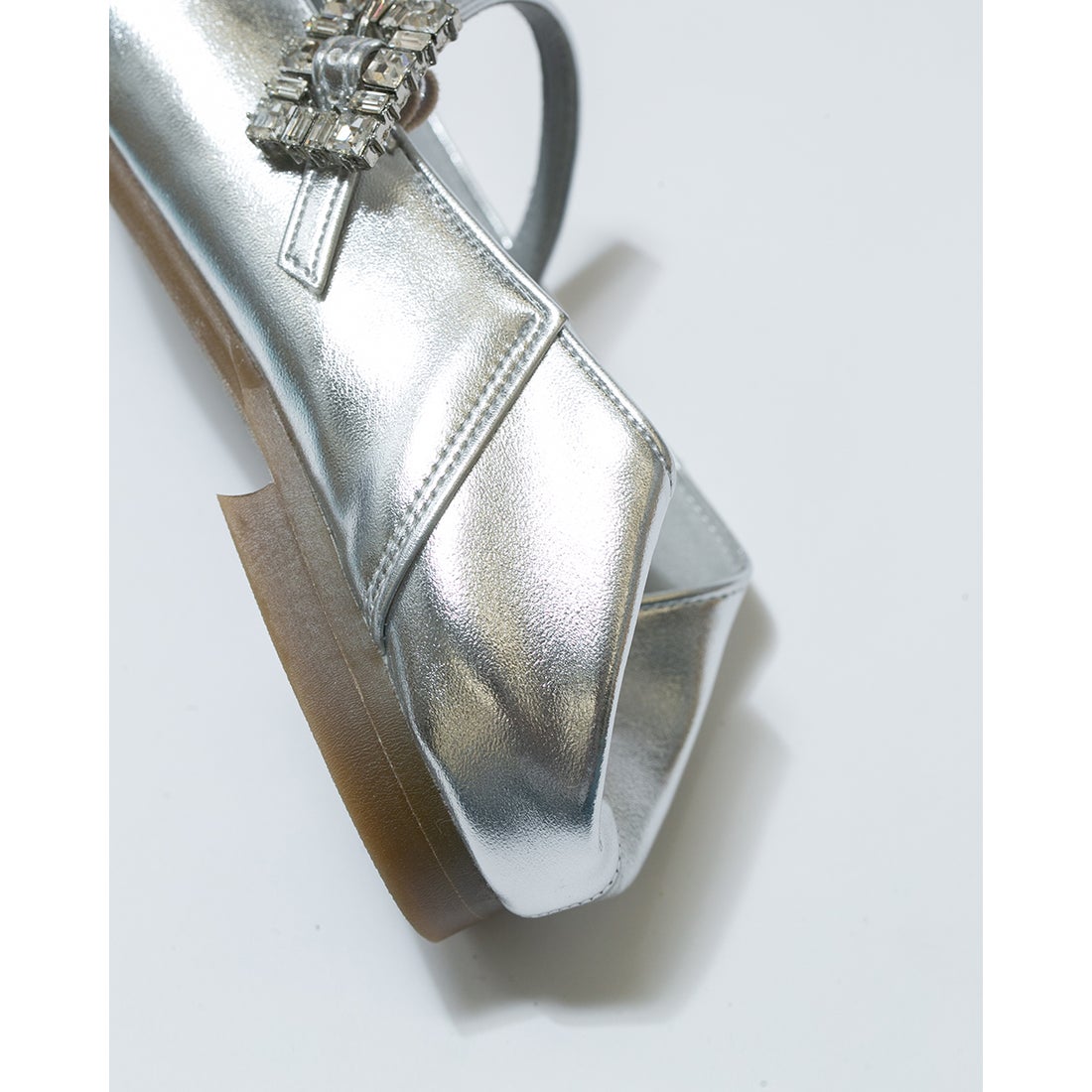 フラット ストラップ メリージェーン （シルバー マイラー） -Emma