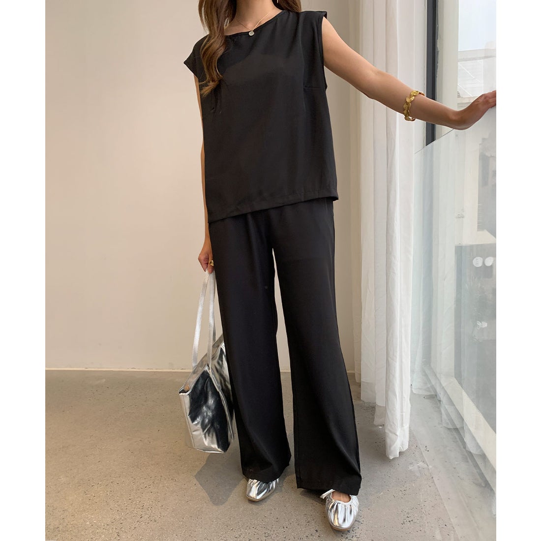 フォースメント Forcement ノースリーブセットアップ （ブラック） -靴