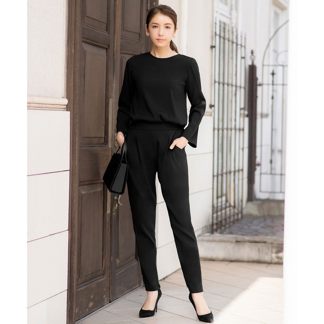 フロリア Flolia 【喪服 礼服】【3点セット】ケープジャケット