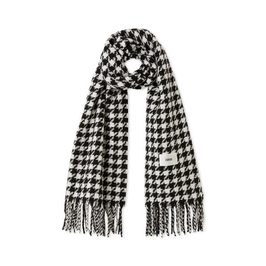 ファーファー FURFUR 千鳥柄大判ストール （BLK） -ファッション通販