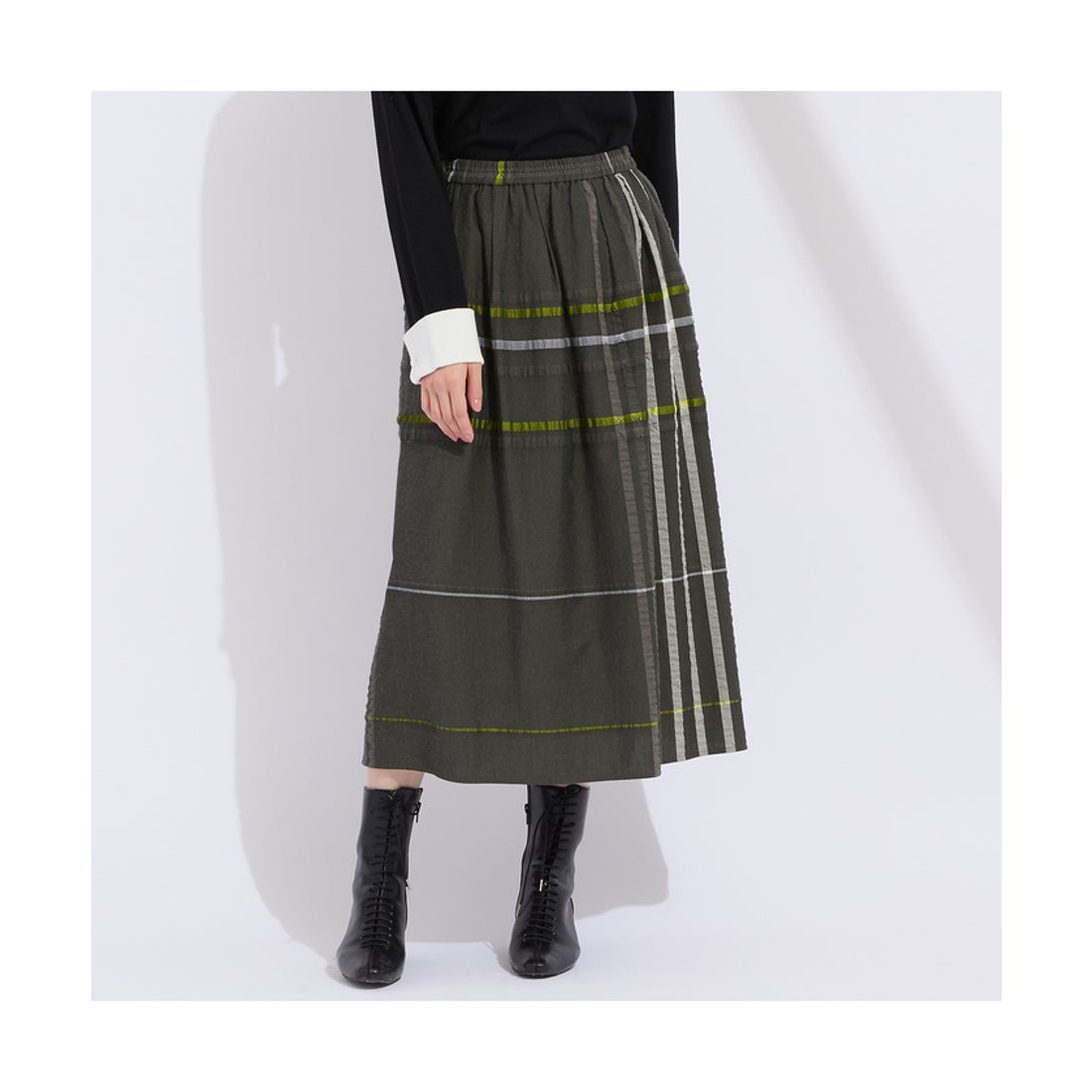 リリアンビューティ Liliane Burty 【L～4L】新潟素材チェックスカート