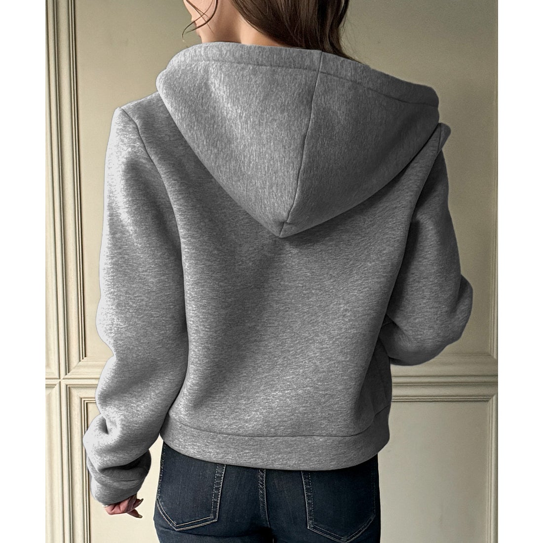 ジュノア JUNOAH 裏起毛ダブルジップパーカー （グレー