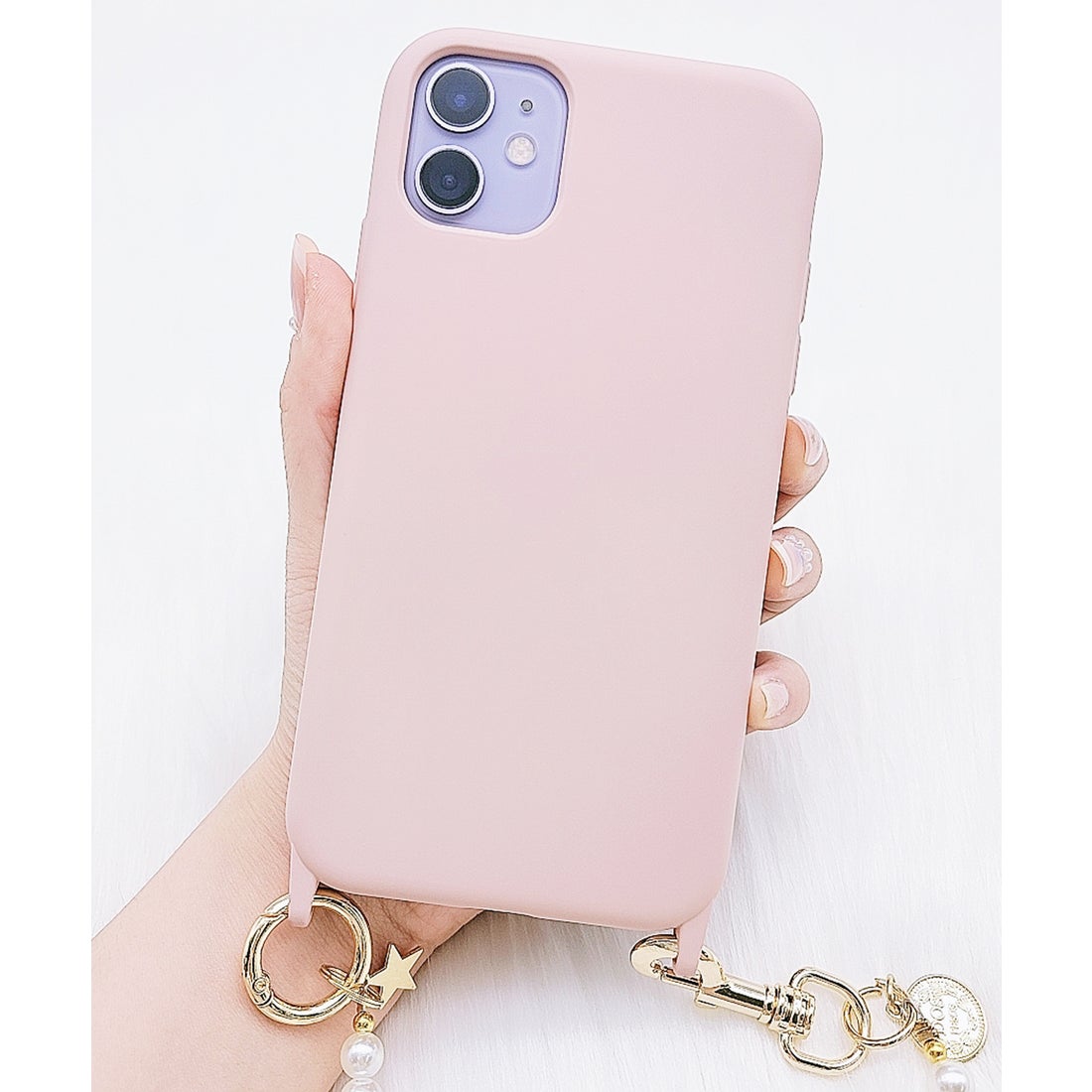 レースレディース Lace Ladies パールストラップ付シリコンiPhone