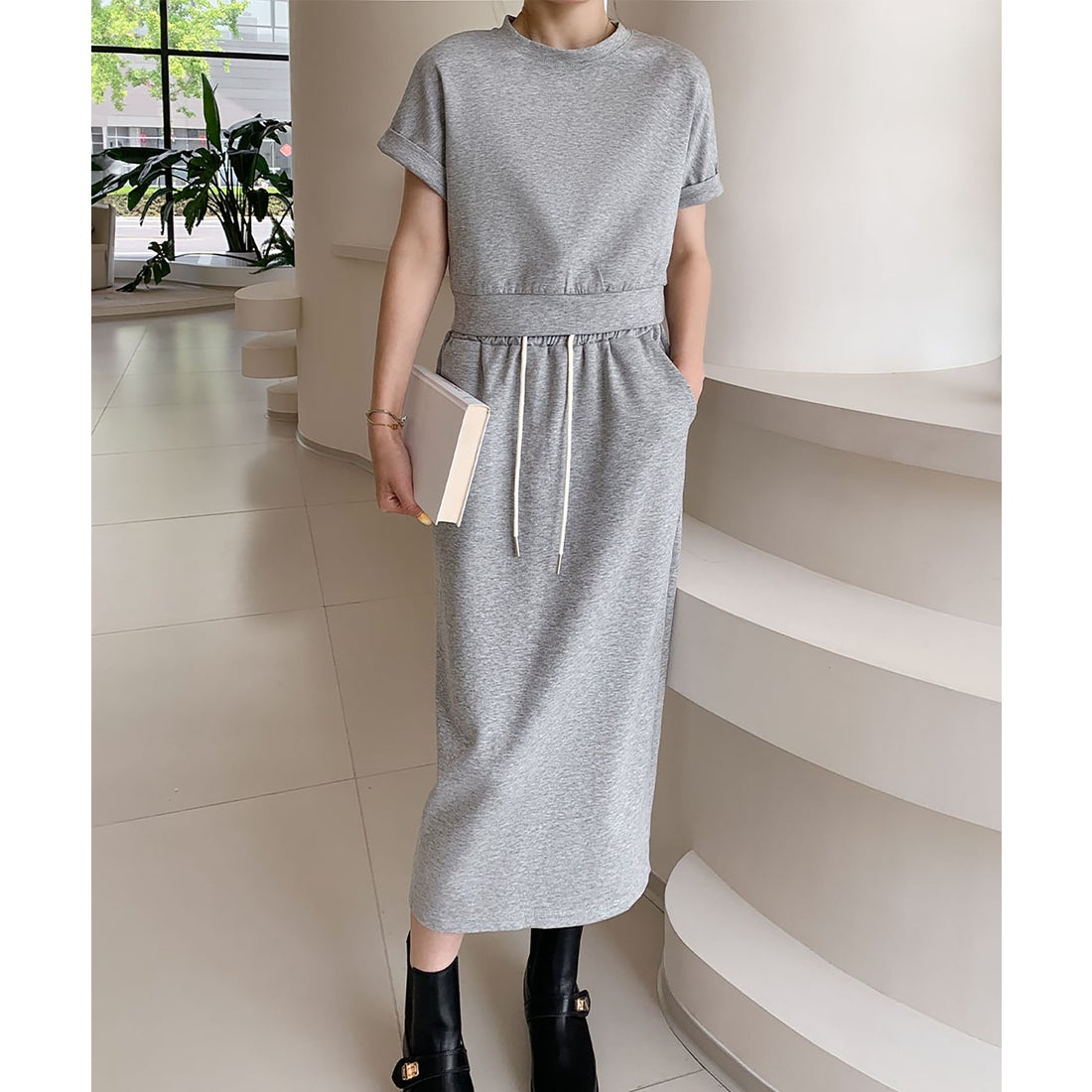 ロワ LOWO スウェット セットアップ 上下セット ショート丈トップス I