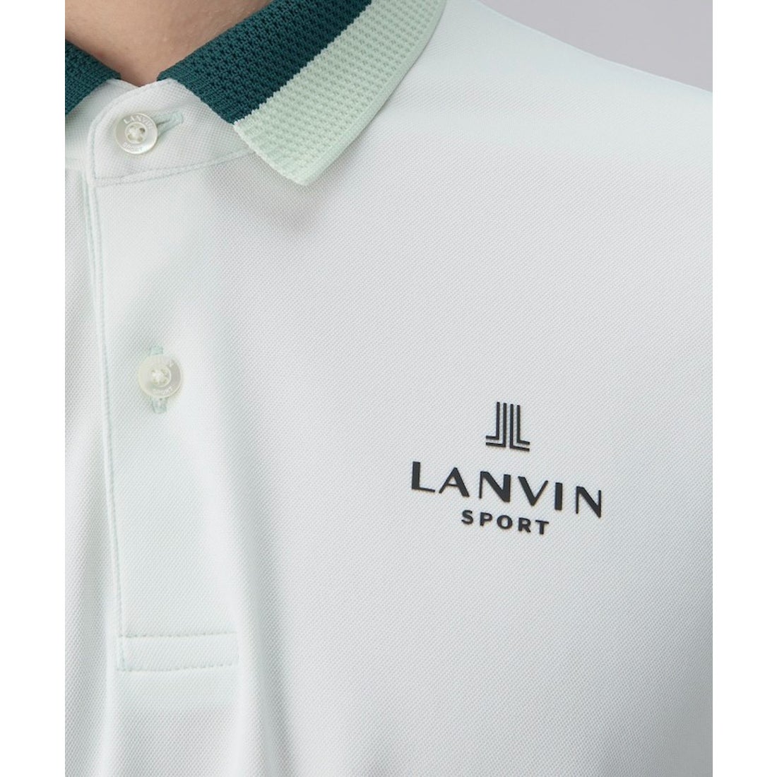 LANVIN SPORT メッシュリブ衿半袖ポロシャツ【Sunscreen NIR