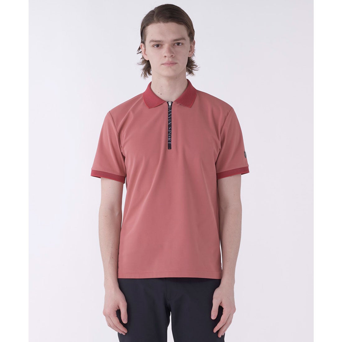 ランバン スポール LANVIN SPORT 裏鹿の子半袖ジップアップポロシャツ