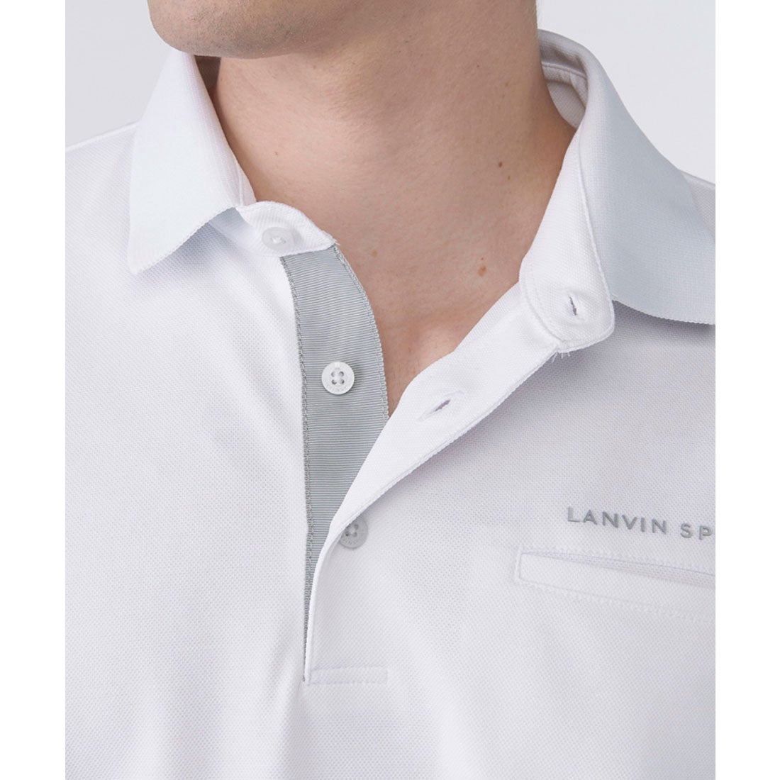 ランバン スポール LANVIN SPORT 衿裏デザイン長袖シャツ【吸汗速乾