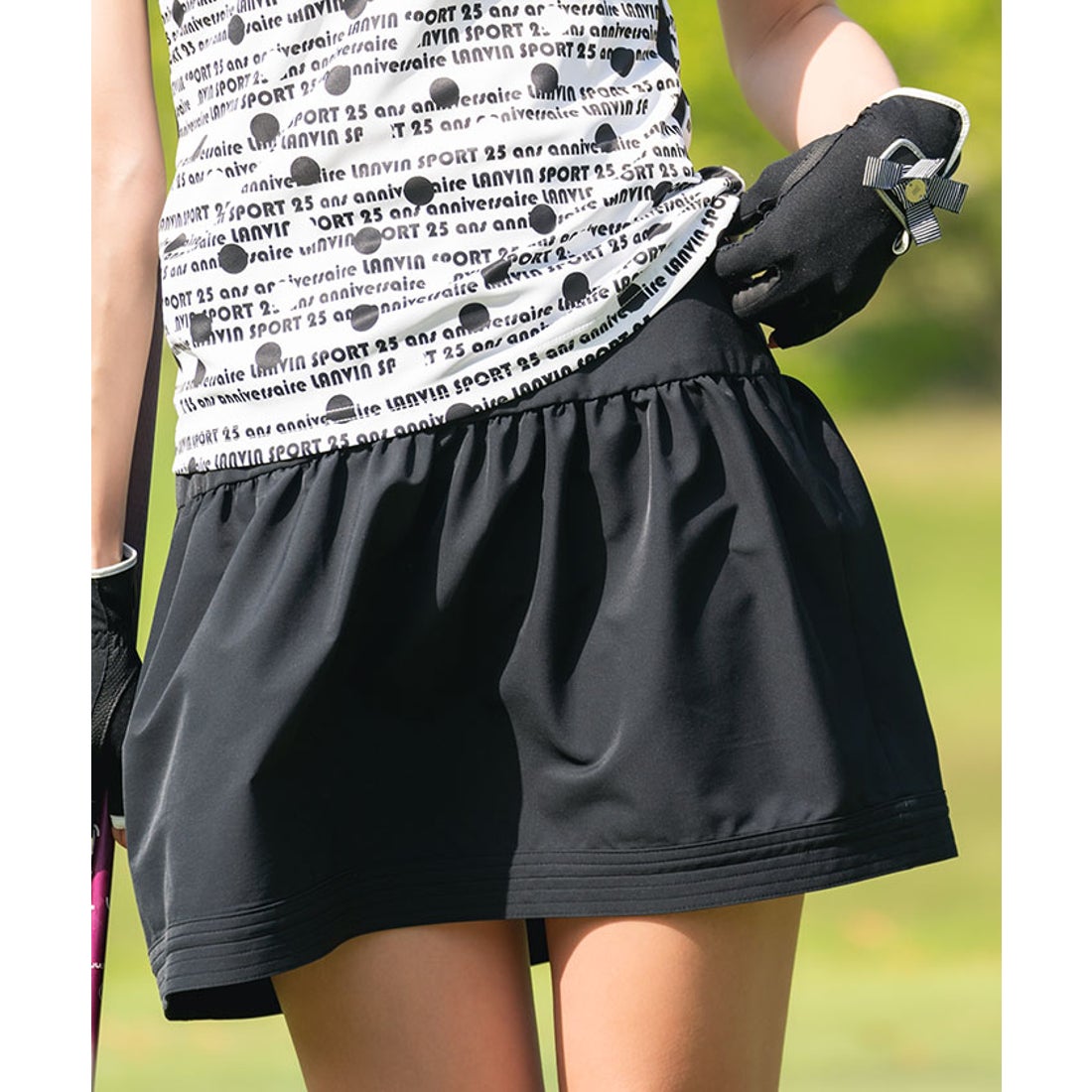 LANVIN SPORT フレアスカート(42cm丈)【アウトレット】 （ブラック