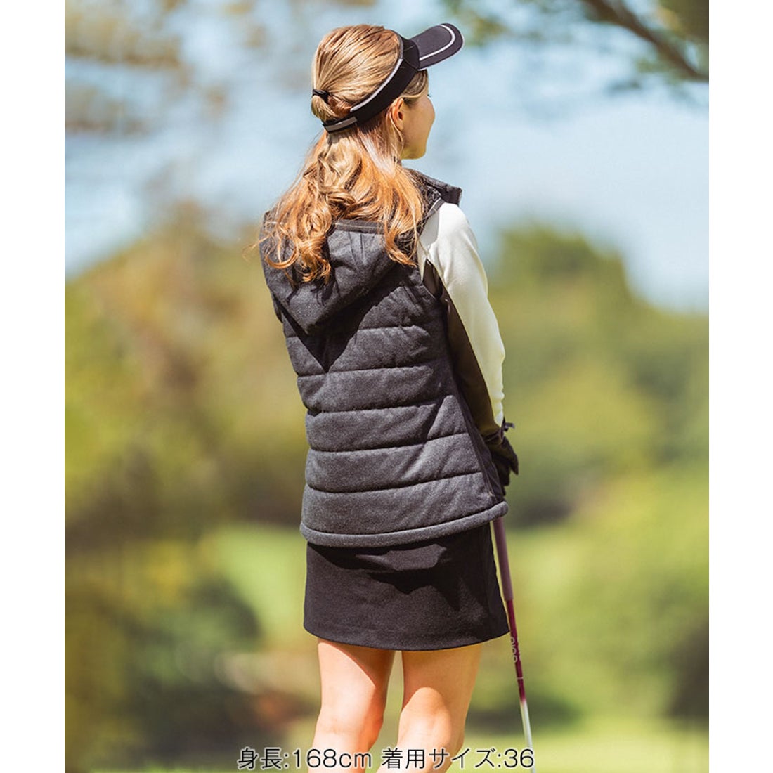 LANVIN SPORT 異素材ハイブリットスカート(38.5cm丈)【蓄熱保温裏地