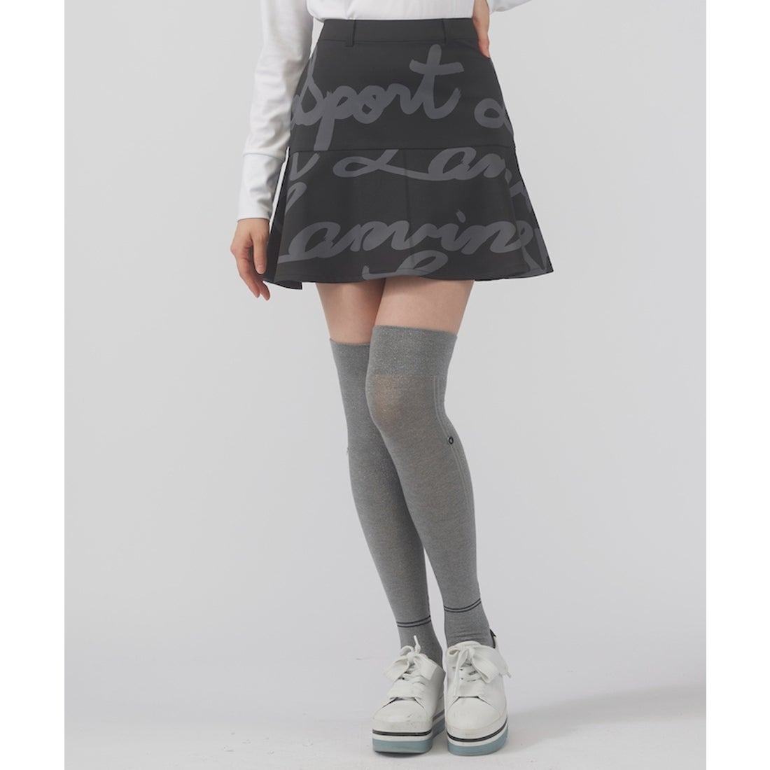 LANVIN SPORT ロゴプリントフレアスカート（総丈40cm）【SUNSCREEN