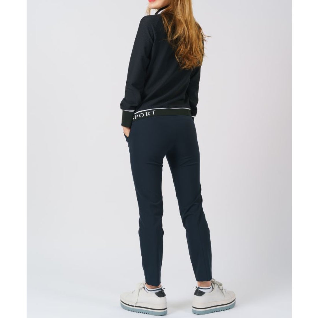 LANVIN SPORT ストレッチ綿 黒パンツ レディース