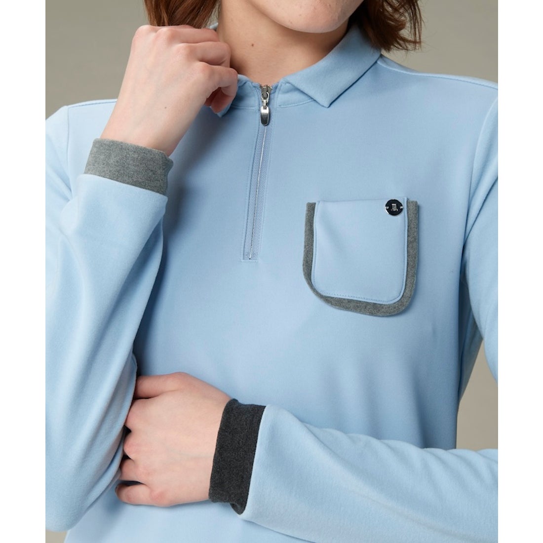 新品タグ付LANVIN SPORT ブルー 長袖ポロシャツ 新品タグ付LANVIN