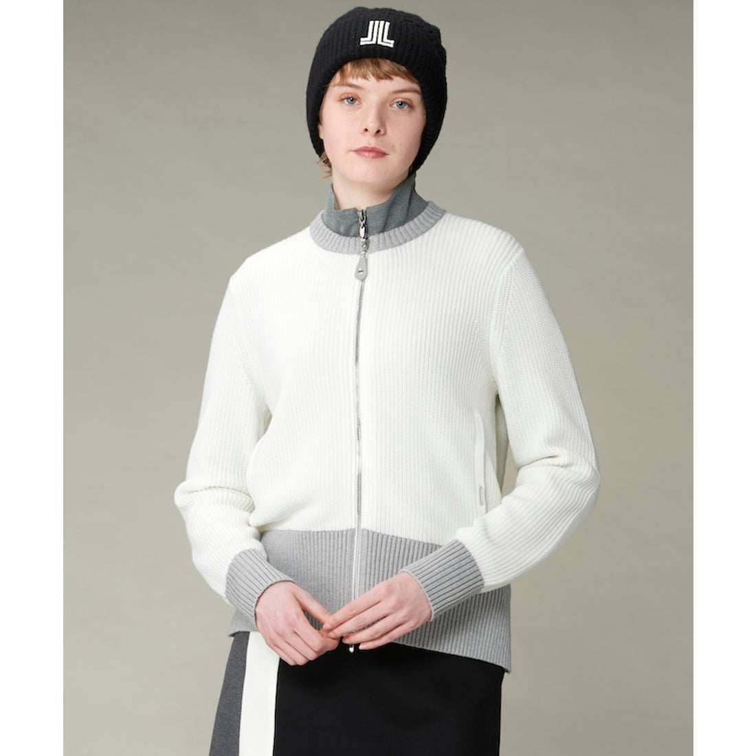 LANVIN SPORT フルオープンニットブルゾン【蓄熱保温裏地付き