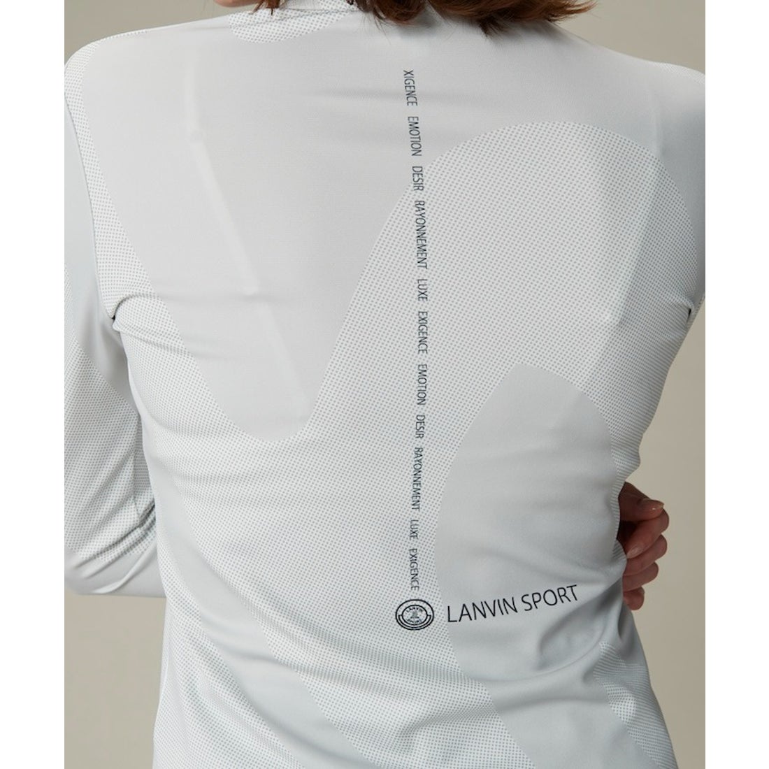 LANVIN SPORT ジップアッププリント長袖シャツ【蓄熱保温/吸汗速乾/UV