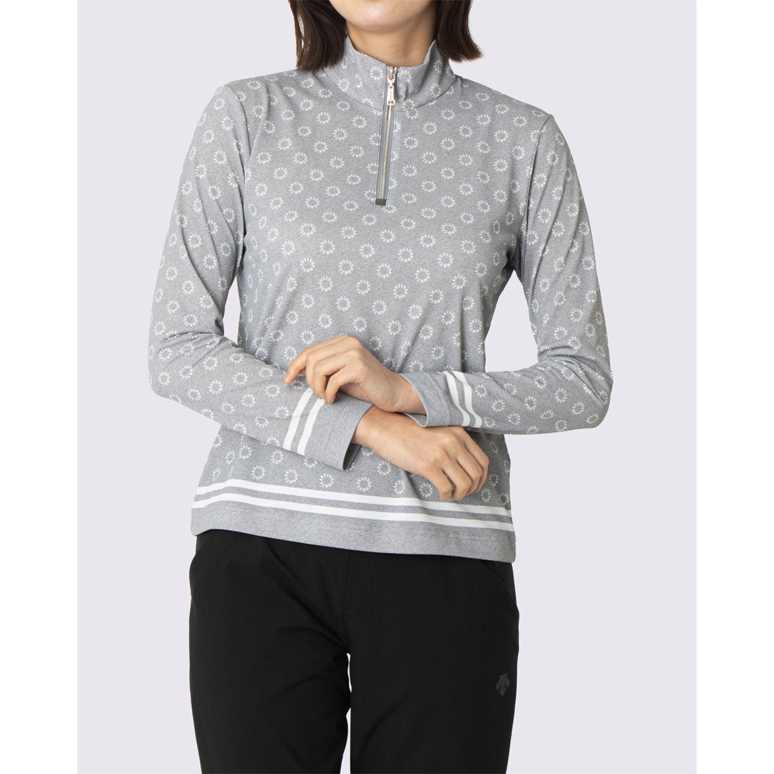 ランバン スポール LANVIN SPORT 総柄プリントハーフジップ長袖シャツ