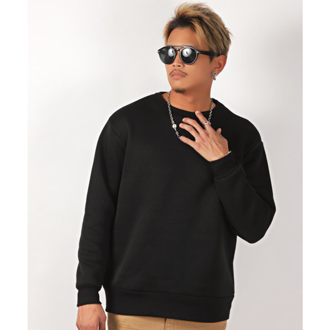 ラグスタイル LUXSTYLE フリースクルーネックニット/ニット メンズ