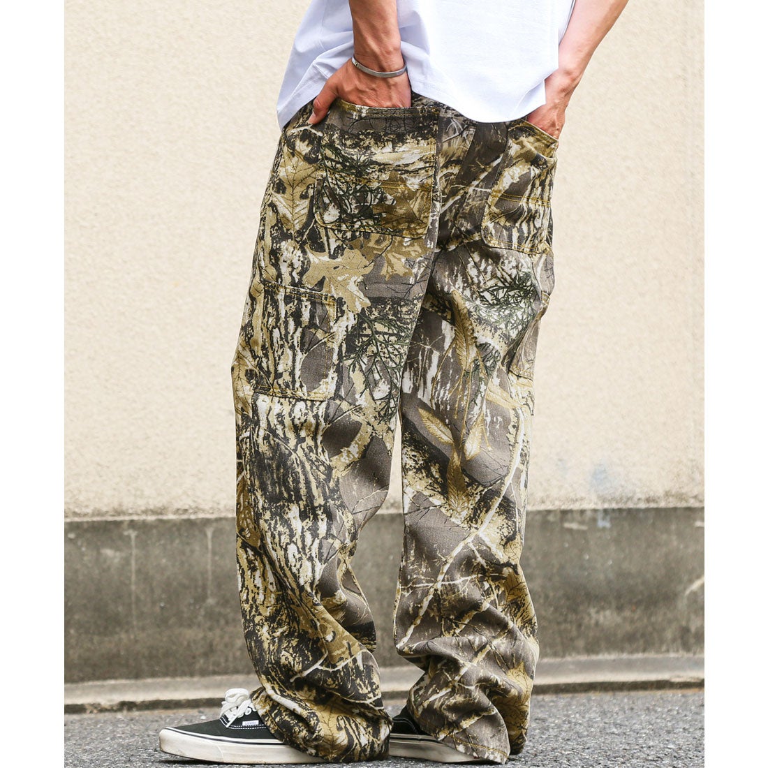 ラグスタイル LUXSTYLE リアルツリー柄デニムパンツ/ペインターパンツ