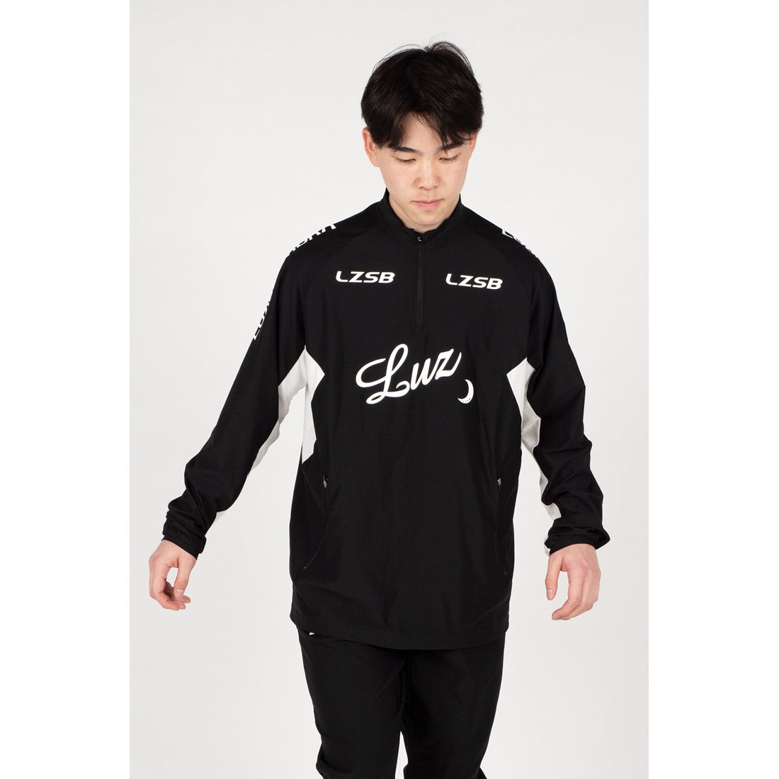 LUZeSOMBRA LS LOGO DRY HALFZIP(ブラック)【☆LUZeSOMBRA カラビナ