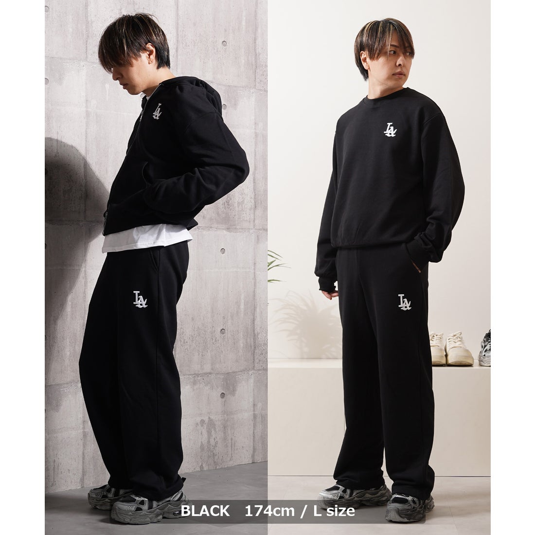 ワンフォークロージング 1111clothing LA ロゴ刺繍 スウェットパンツ