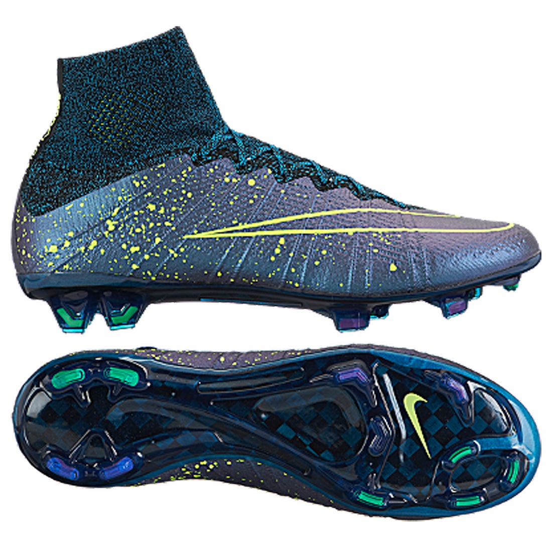 NIKE ナイキ マーキュリアル スーパーフライ FG(ブルー×蛍光イエロー