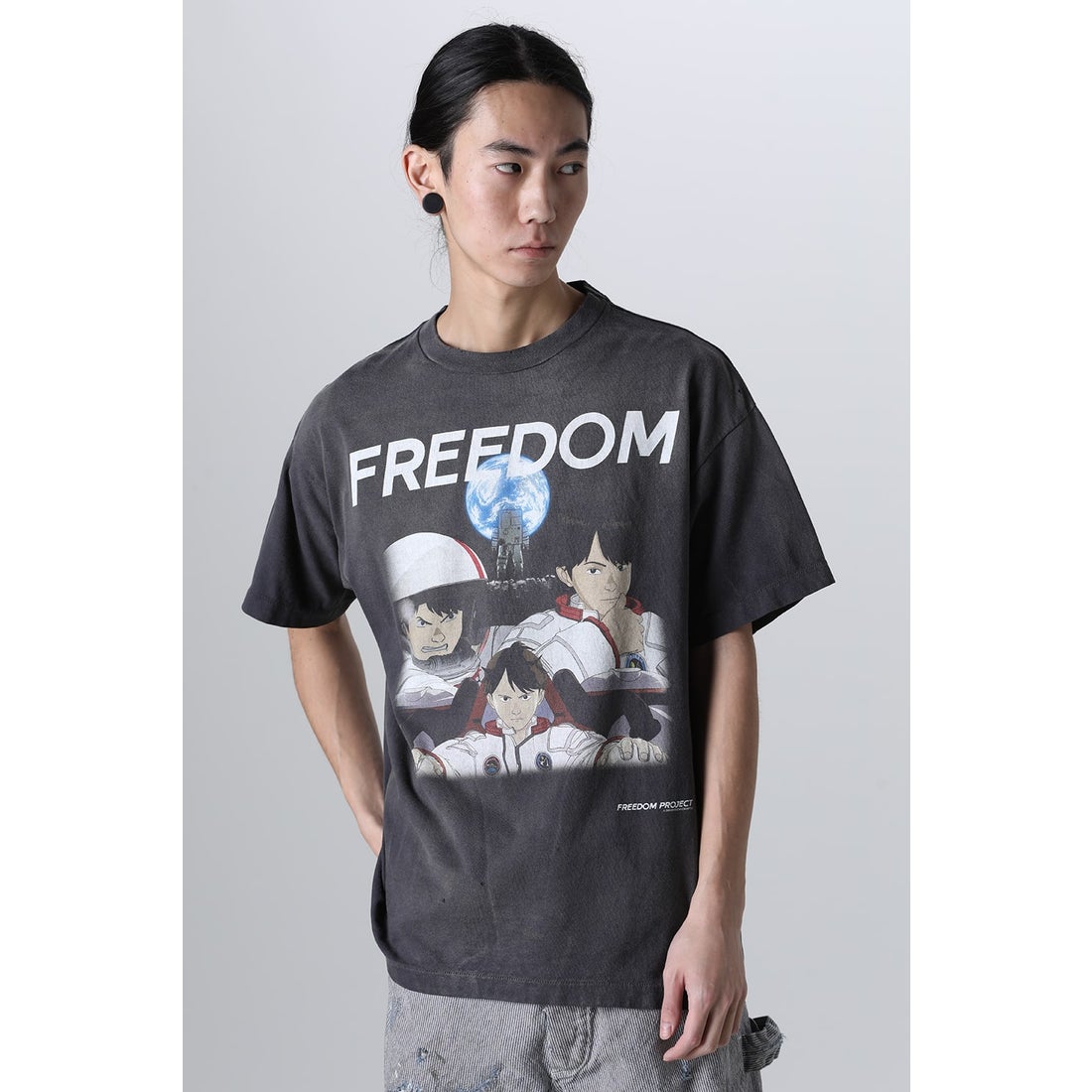 SAINT Mxxxxxx FREEDOM × SAINT Mxxxxxx Short sleeve T-shirt （Black