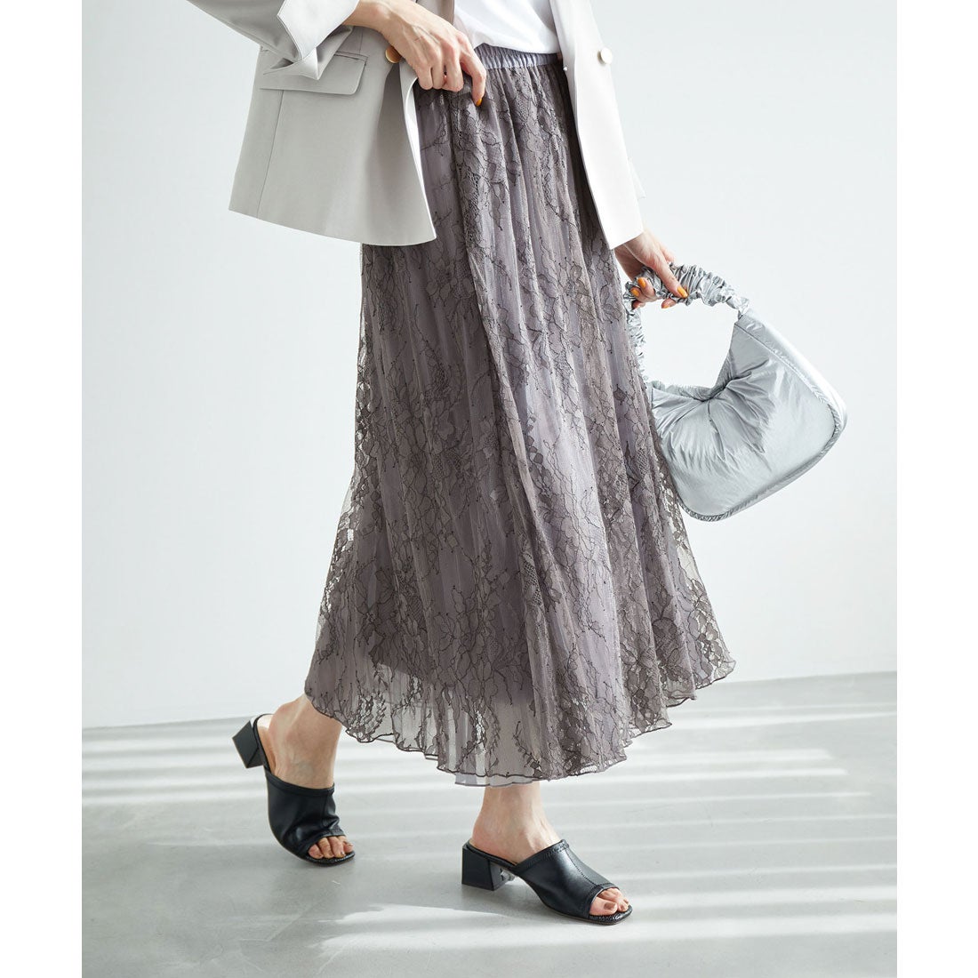 ロペピクニック ROPE' PICNIC レース×オーガンジープリーツ