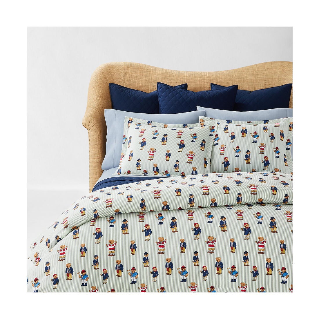 ラルフローレン シングル ボックスシーツ ブルー ラルフローレン廃盤