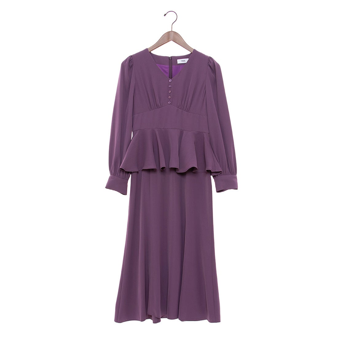トーナル TONAL ペプラムマーメイドワンピース （パープル