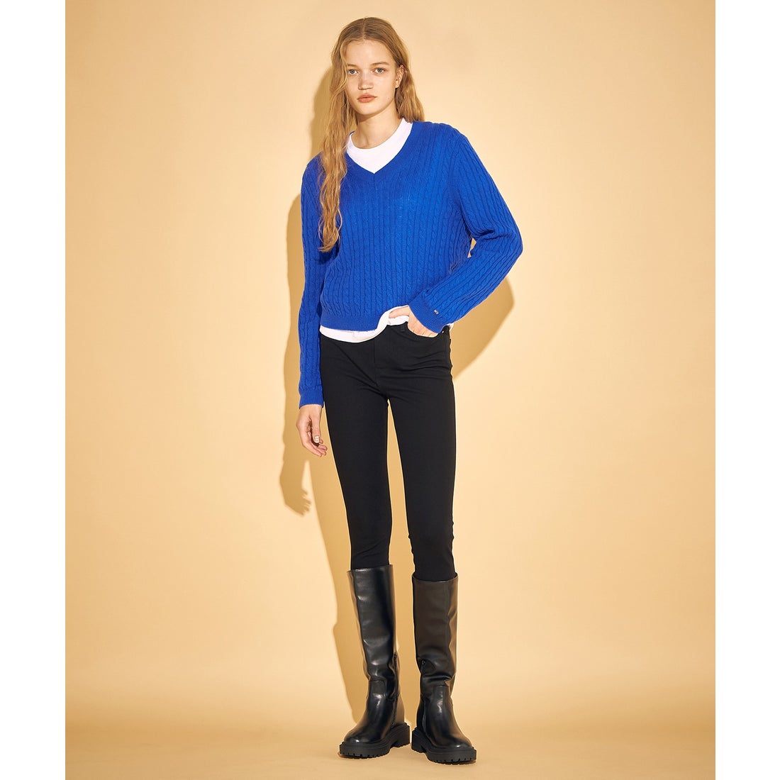 トミー ヒルフィガー TOMMY HILFIGER ソフトウールケーブルVネック