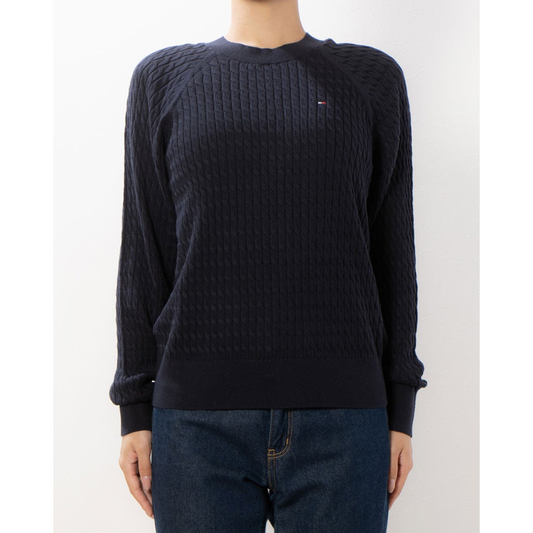 トミー ヒルフィガー TOMMY HILFIGER コットンケーブルクルーネック