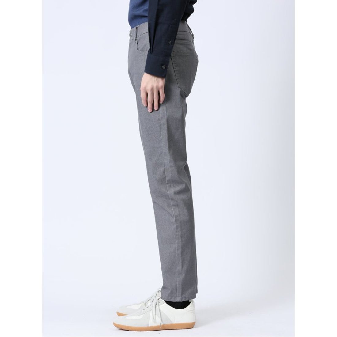 m.f.editorial クロスストレッチ スリムチノパンツ ソラーロ （グレー