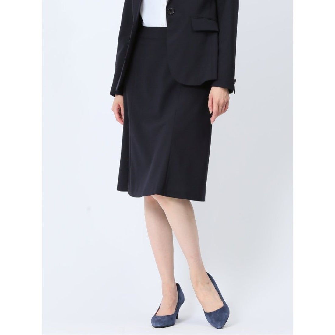 m.f.editorial ウール混シャドーチェック フレアースカート