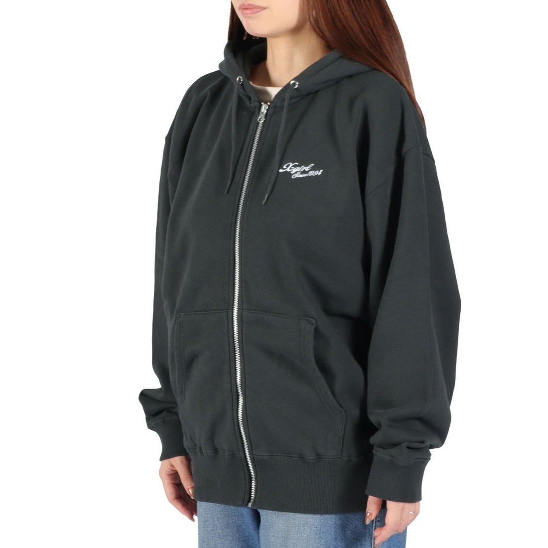 エックスガール X-girl パーカー レディース 大きめ ジップアップ