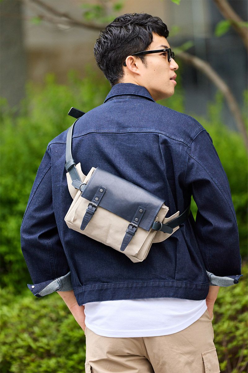 BAGGY PORT バギーポート ウォッシュ加工6号帆布×オイルレザー ボディ