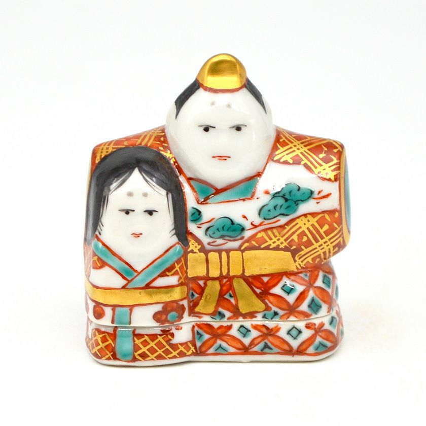 茶道具 香合（こうごう） 香合 色絵 立雛 高野 昭阿弥 お雛様 桃の節句