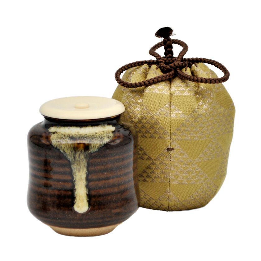 茶道具 茶入（ちゃいれ） 茶入 中興名物 翁手 ラクト蓋 陶若窯 | 千年