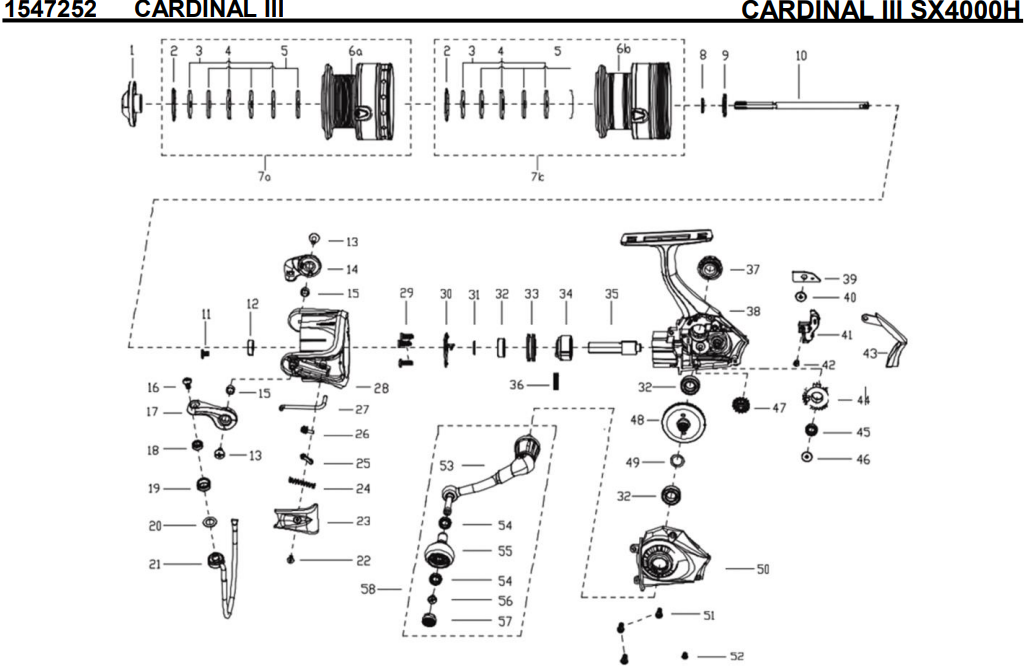 1547252 CARDINAL III SX4000H | PureFishing Japan 製品リールパーツ