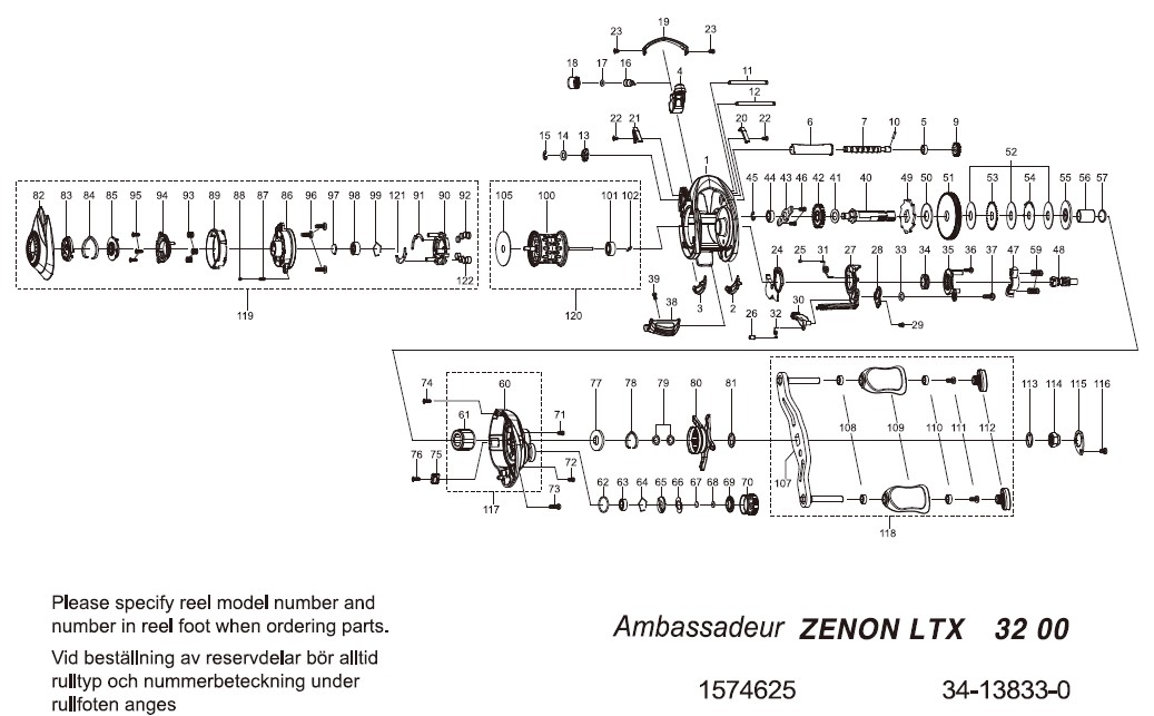 1574625 ZENON LTX | PureFishing Japan 製品リールパーツリスト