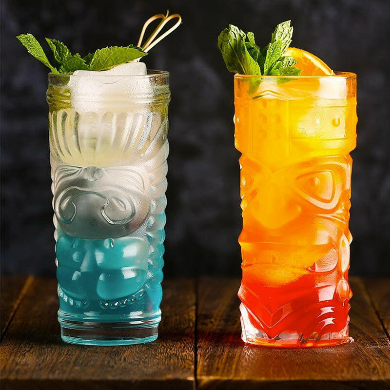 ハワイアンティキグラス カクテルブラス 神様のデザイン ガラスの