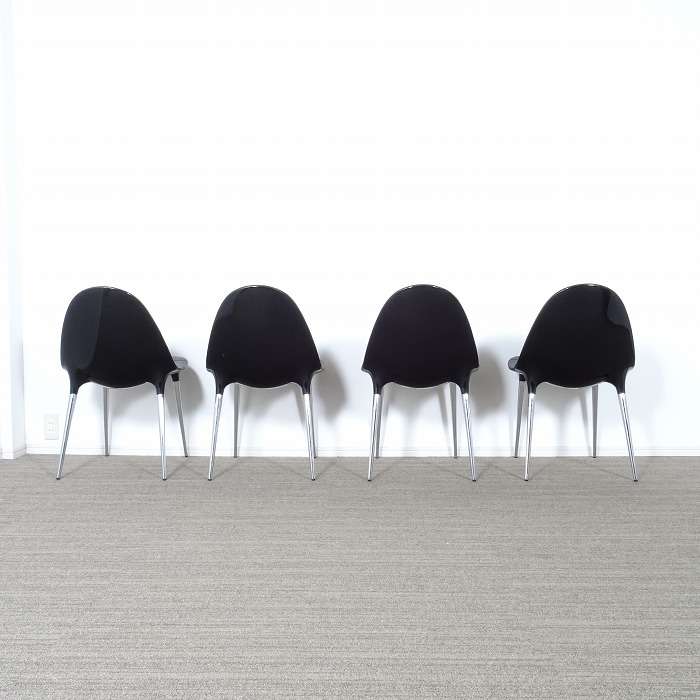 Cassina カッシーナ 245 CAPRICE カプリス チェア 4脚セット X黒本革