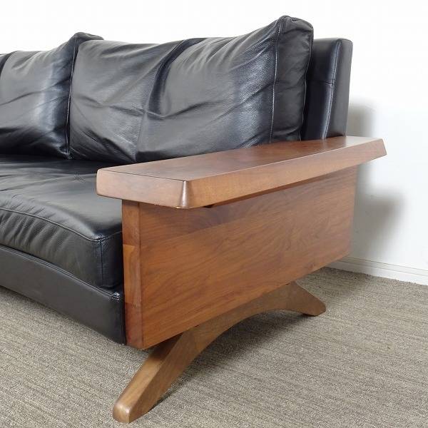 イーストウッドブラウン レザー3人掛けソファ