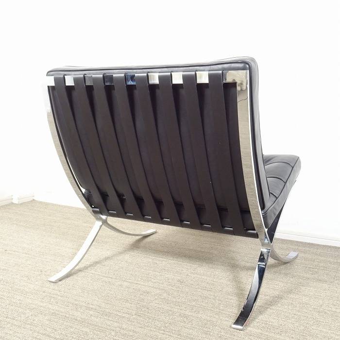 Knoll ノル Barcelona バルセロナ チェア & オットマン 黒本革 入荷