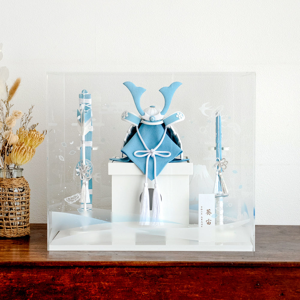 五月人形・兜飾り HAKI（ハキ） 葵宙 （あおい） 白粋｜出産祝い