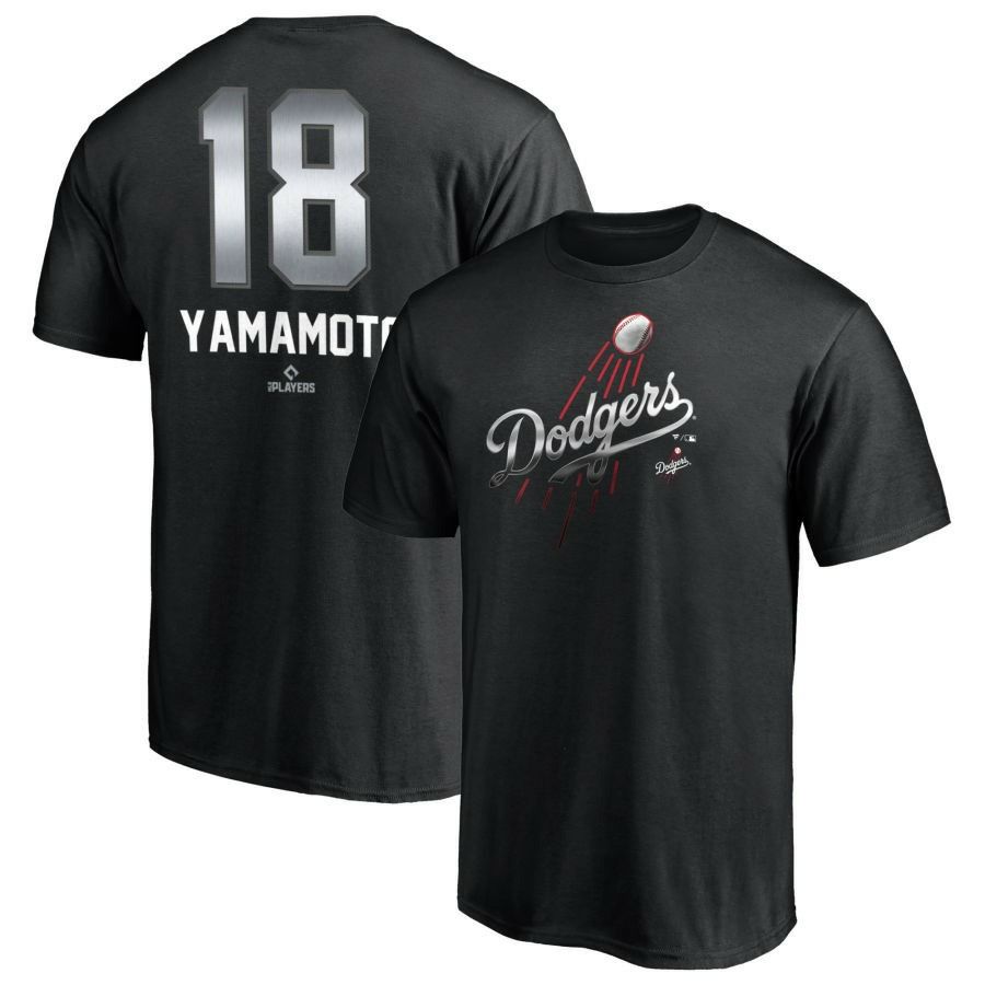 MLB 山本由伸 ドジャース Tシャツ Any Name & Number Midnight Mascot