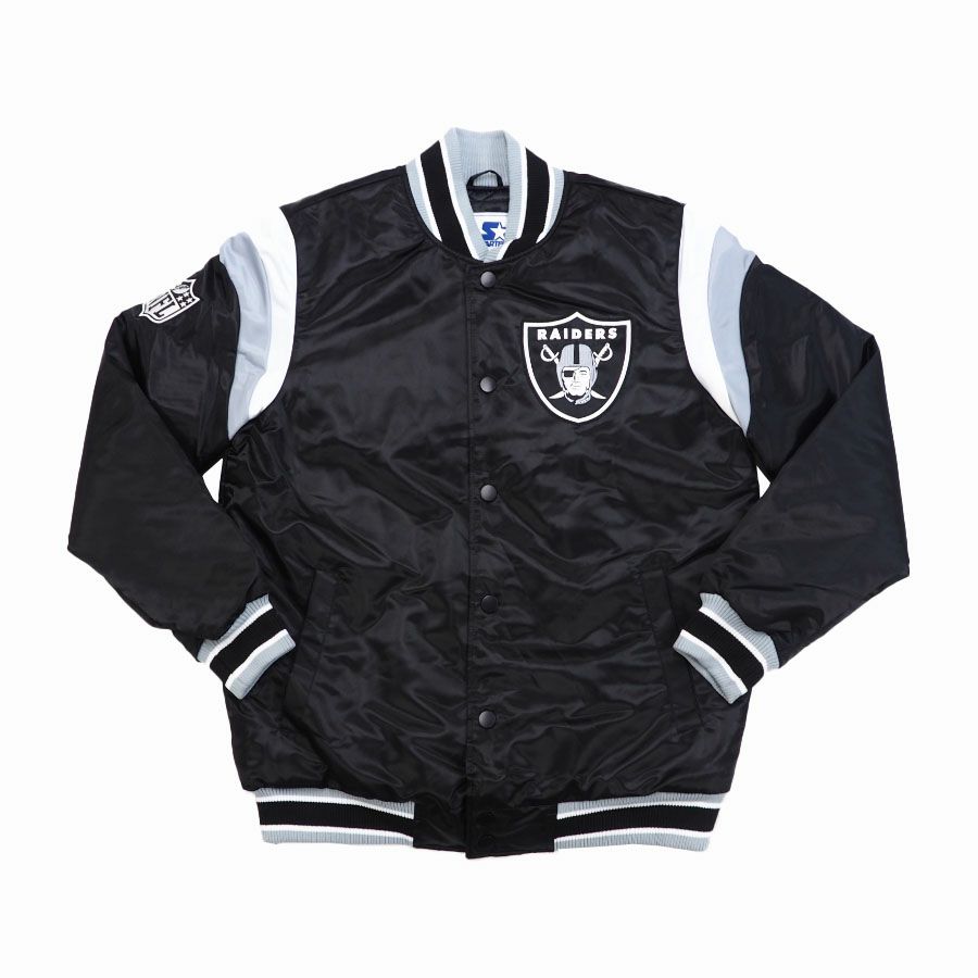 NFL レイダース ジャケット スタジャン Shut Out Varsity Jacket
